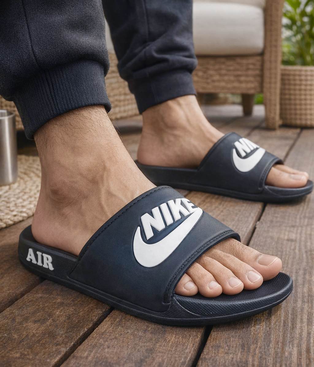 Picture of Nike Men’s Soft & Comfortable Slide Slipper | Daily Casual & Bathroom Use | Black Rubber Slipper