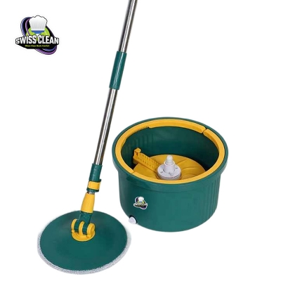 Picture of Water Separate Spin Mop with 360° Rotating Round Mop Microfiber Spin Mop and Bucket Set with Two Mop Pads