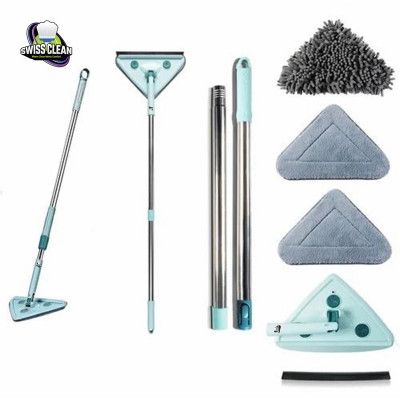 Picture of 3 in 1 Triangle Mop for Home Cleaning – 360° Rotatable Microfiber Floor Cleaner with Adjustable Handle for Wall & Corner Cleaning