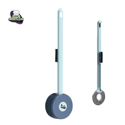 Picture of Silicone Round Toilet Brush with Holder – Flexible Soft Bristle Bathroom Cleaning Brush for Deep & Hygienic Cleaning (Multicolor)