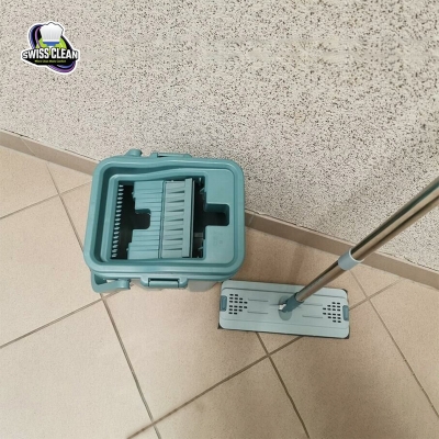 Picture of Scratch Mop and Bucket Set - Hands-Free Flat Mop System for Easy Floor Cleaning