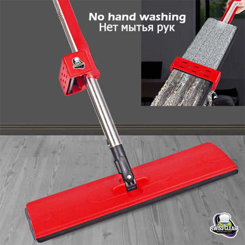 Picture of 360 Degree Rotatable Self-Wringing Flat Mop With Microfiber Pads (Multicolor)