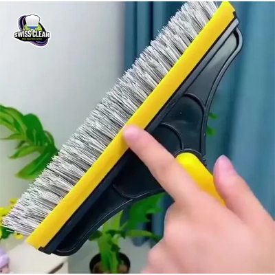 Picture of 2 in 1 Floor Cleaning Scrub Brush with Long Handle – Grout Brush & Scraper for Tiles, Bathroom, Kitchen & Floor Cleaning