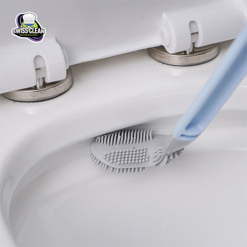 Picture of Golf Toilet Brush with Long Handle – Flexible Soft Silicone Bristle Bathroom Cleaning Brush with Hanging Holder for Deep Cleaning (Multicolor)