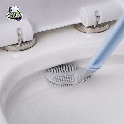 Picture of Golf Toilet Brush with Long Handle – Flexible Soft Silicone Bristle Bathroom Cleaning Brush with Hanging Holder for Deep Cleaning (Multicolor)