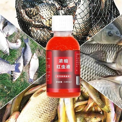 Picture of Fish Bait Liquid Attractant High Concentration Red Worm Fish Bait Attractant Enhancer Flavoured Fishing Bait Additive Fishing(Red)