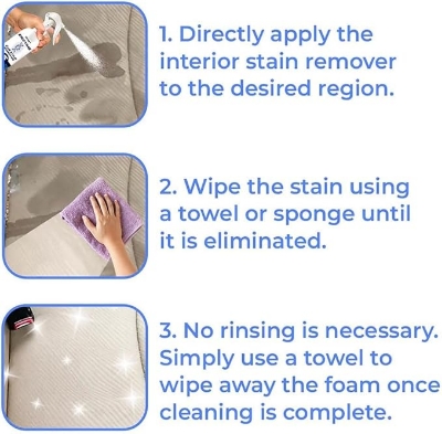 Picture of Car Cleaning Agent, Car Interior Cleaning Tools, Car Seat Upholstery Ceiling Leather Strong Stain Remover, Foam Cleaner Spray For Car