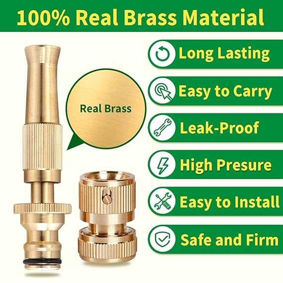 Picture of High Pressure Water Gun 3/8 size Household Pure Copper Direct Spray Gun Flower Watering Tool Adjustable Pressure Washer, for BIke, Car Wash