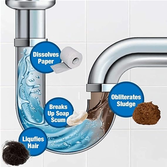 Picture of Strengthfully Sink and Drain Cleaner, Powerful Sink and Drain Cleaner Pipe Cleaner, Quick Foaming Toilet Cleaner, for Pipes Toilet Kitchen Dredging