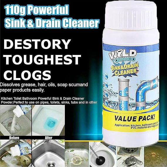 Picture of Strengthfully Sink and Drain Cleaner, Powerful Sink and Drain Cleaner Pipe Cleaner, Quick Foaming Toilet Cleaner, for Pipes Toilet Kitchen Dredging