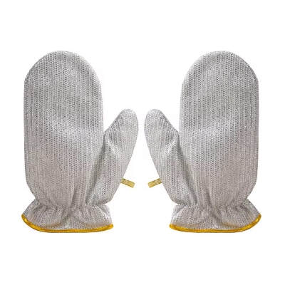 Picture of Housework Cleaning Gloves Steel Wire Ball Dish Washing Gloves Kitchen Dishcloth Dishwashing Cleaning Cloth Cleaning Tools 2 pics(2 pics Gloves)