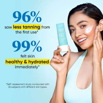 Picture of Dot & Key Blueberry Hydrate Barrier Repair Sunscreen 80gm SPF50+ PA++++ | For Dry & Sensitive Skin | Non - Greasy Finish | No White Cast | UV & Blue Light Protection | Broad Spectrum