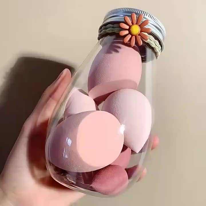 Picture of 6pcs Beauty Blender Sponge Makeup Puff Set With Bottle