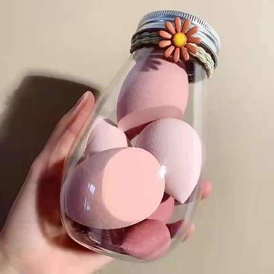 Picture of 6pcs Beauty Blender Sponge Makeup Puff Set With Bottle