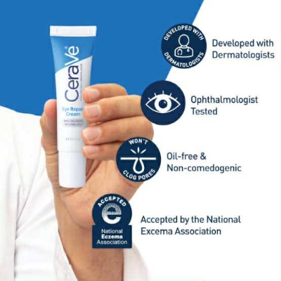 Picture of CeraVe Eye Repair Under Eye Cream for Dark Circles and Puffiness-14.2 g