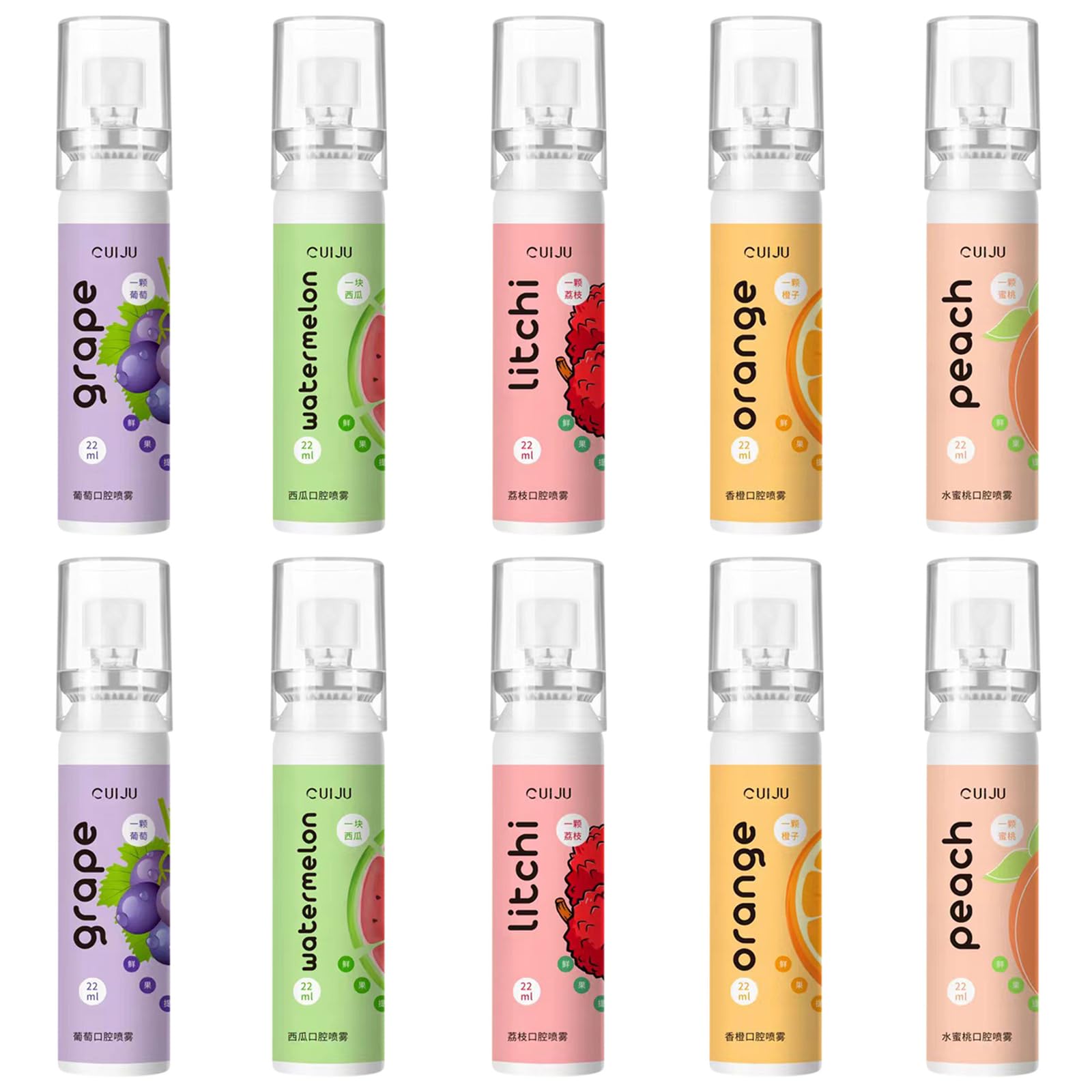 Picture of Oral Fresh Spray Mouth Freshener 6 Smell Fresh Breath Mouth Fruit Litchi Peach Grape Flavor Persistent Portable Oral Care