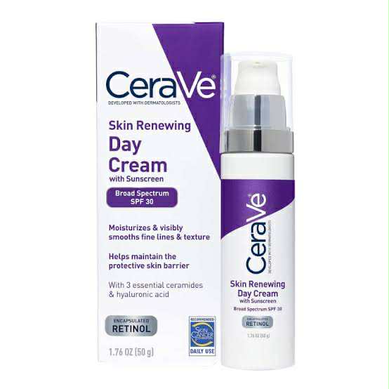 Picture of CeraVe Skin Renewing Day Cream with Sunscreen SPF 30 – Anti-Aging Moisturizer with Encapsulated Retinol, Hyaluronic Acid & Ceramides (50 gm) 2025