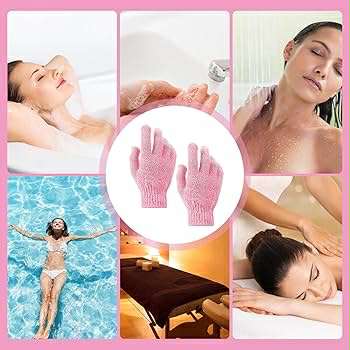 Picture of Exfoliating Gloves | Shower Mitt Scrub Gloves for Smooth Bath - 2 Pcs