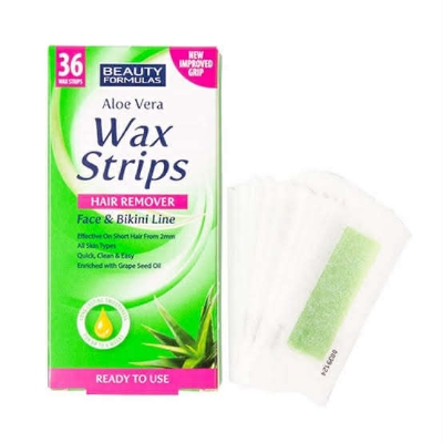 Picture of Beauty Formulas Aloe Vera Wax Strips Hair Remover 36pcs