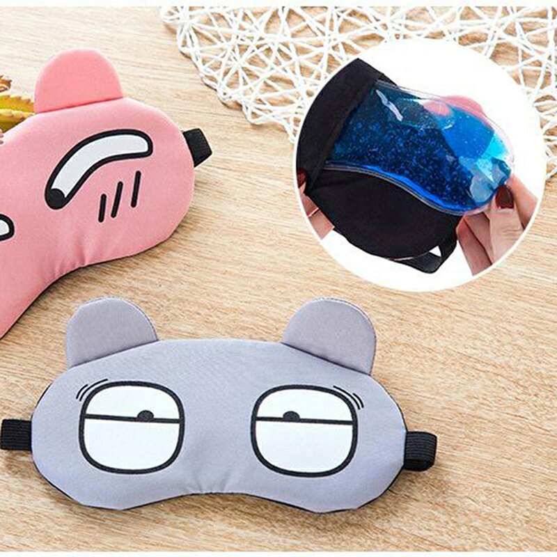 Picture of Sleeping Eye Mask Soft Padded Sleep Travel Shade Cover with Cooling Gel Pad Travel Rest Eye Shade Cover Blindfold