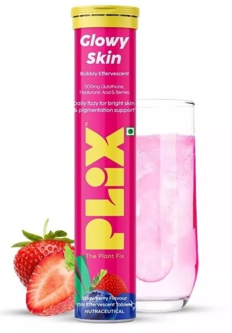 Picture of PLIX - THE PLANT FIX Glowy skin Glutathione Tablets with Vitamin C for Clear and Youthful Skin 15 Collagen Supplements 500mg L-Glutathione
