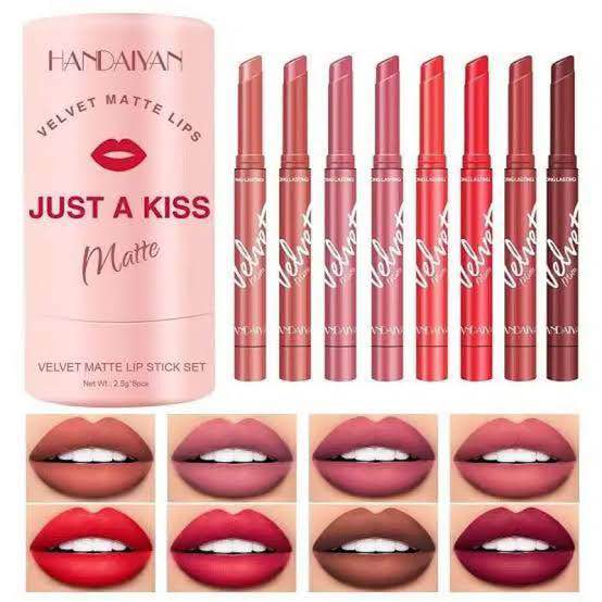 Picture of Handaiyan Just A kiss Moisturizing Brightening Velvet Matte Lip Stick Set – 8 pcs