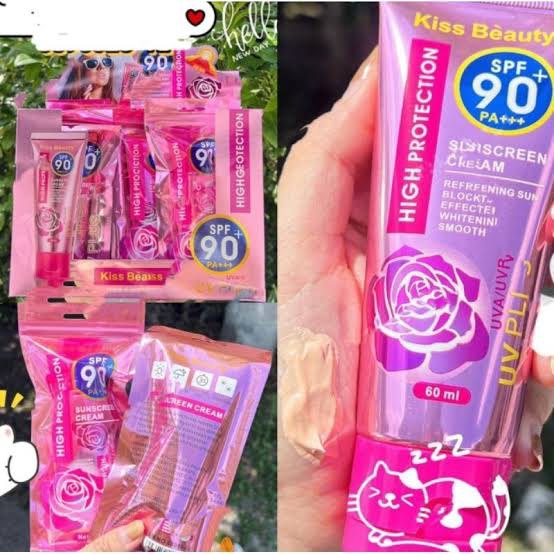 Picture of kiss beauty Skin Care Facial Sunscreen Cream SPF 90+ Sunblock Lotion 60ml