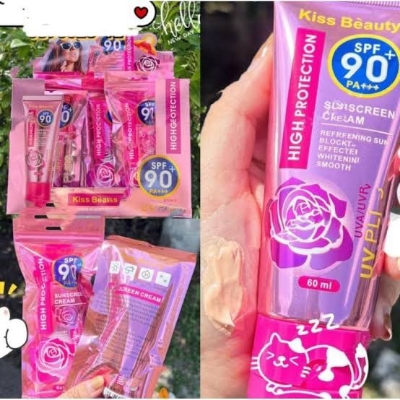 Picture of kiss beauty Skin Care Facial Sunscreen Cream SPF 90+ Sunblock Lotion 60ml
