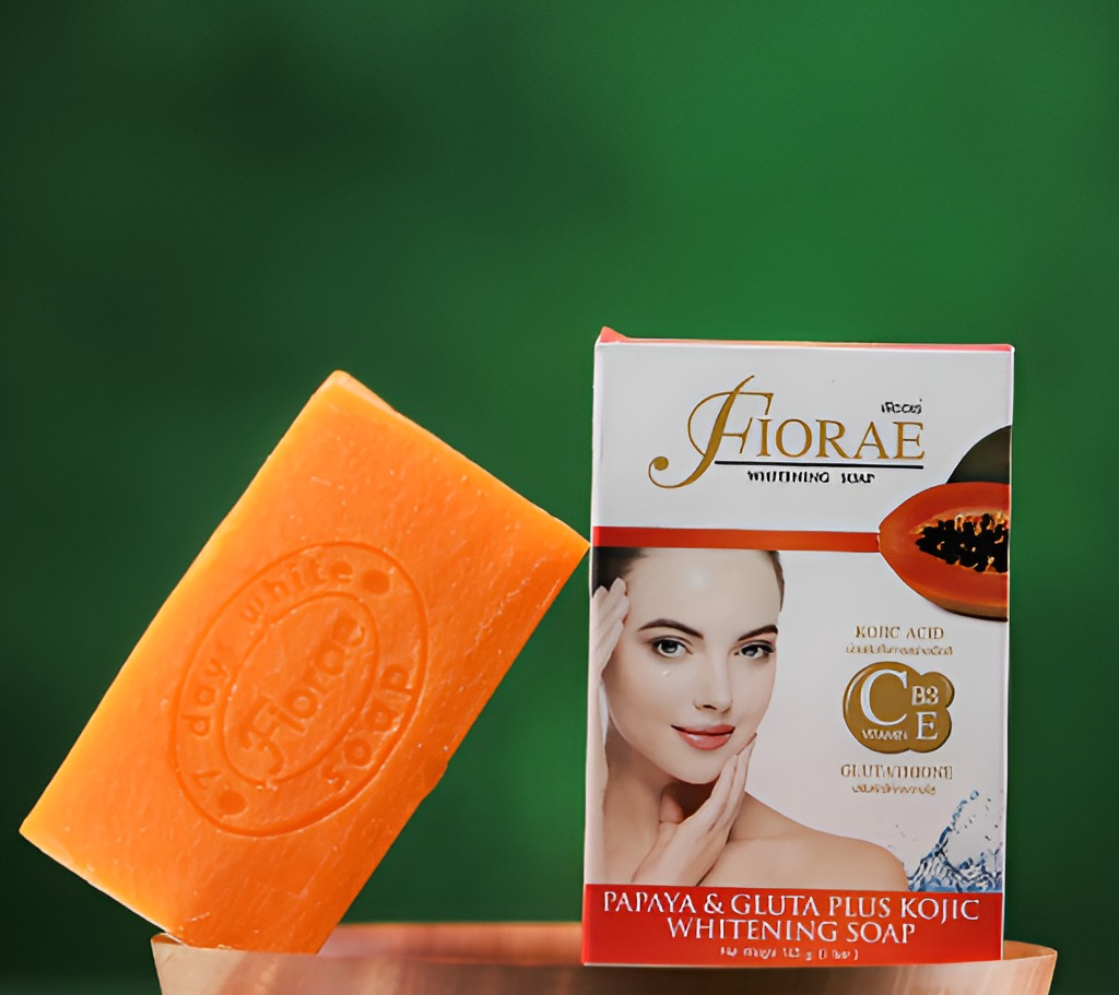 Picture of FIORAE PAPAYA & GLUTA PLUS KOJIC WHITENING SOAP -165gm (Made in Thailand)