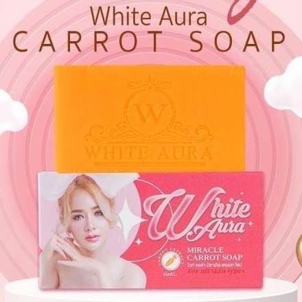 Picture of White Aura Miracle Carrot Soap Revealing Radiant Skin Dark Spots Skin White Clear 160g (Thailand)