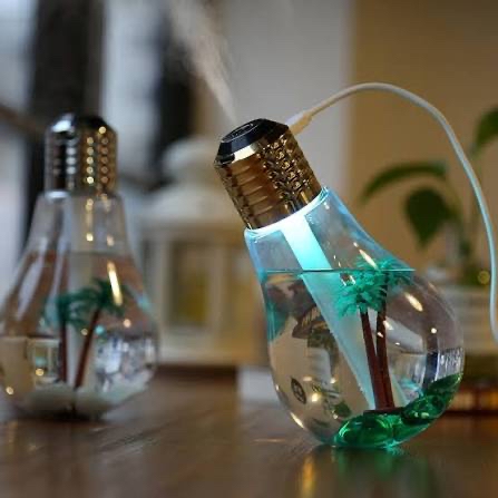 Picture of Air Humidifier Bulb With Decorative Night Light. Essential Oils Diffuser Bulb for Home, Car, Office. Desktop Light Aroma Diffuser Gift item
