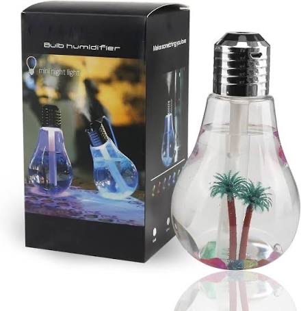 Picture of Air Humidifier Bulb With Decorative Night Light. Essential Oils Diffuser Bulb for Home, Car, Office. Desktop Light Aroma Diffuser Gift item