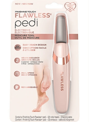 Picture of Pretty Gril Flawless Pedi Electronic Pedicure Tool with Two Roller Heads & Charging Cable