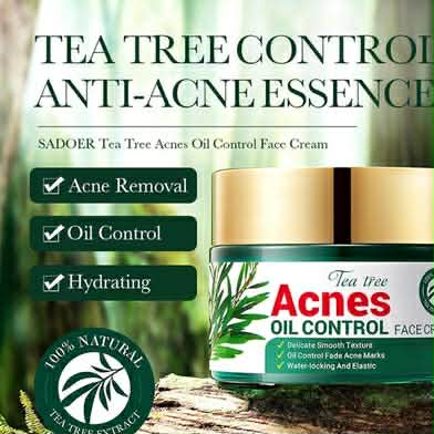 Picture of SADOER Facial Cream Acne Care Moisturizing Tea Tree Oil Acne Pimple Scar Removal Anti Acne for Face Skin Care - 50g