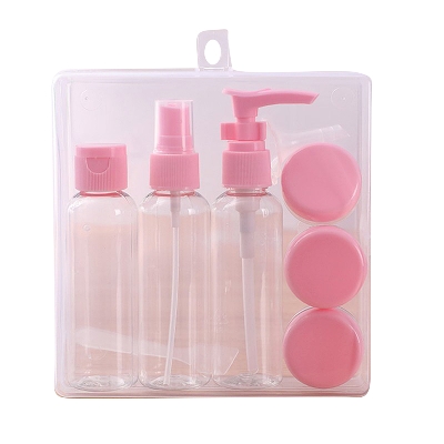 Picture of 6 Pcs Travel Makeup Bottle Set with funnel - Pink