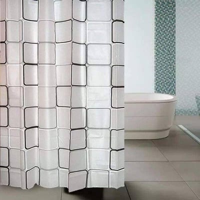 Picture of Waterproof Shower Curtain With 12 Rings For Bathroom Toilet - Multicolor