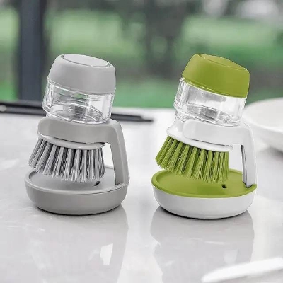 Picture of Palm Scrub Soap Dispensing Washing-up Brush - Grey