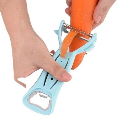 Picture of Multi-Purpose Vegetable Peeler and Fruit Peeler for Kitchen, Bottle Opener, Potato Peeler, Stainless Steel Blade UPL - Blue