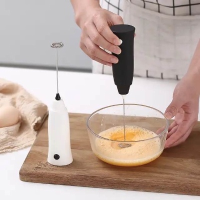 Picture of Milk Drink Coffee Whisk Stirrer Mini Milk Frother Mixer Electric Home Kitchen Egg Beater For Kitchen Tools 1 pcs white or black - White