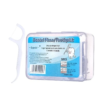 Picture of 50 pcs pac dental floss plastic toothpick holder with box oral care - Clear