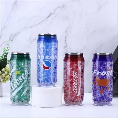 Picture of Glass Drinking water Bottle-multicolour Colour - Blue