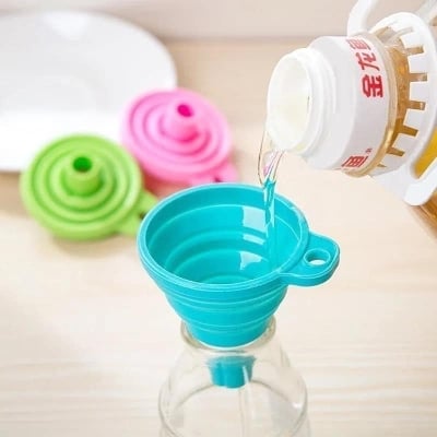 Picture of food grade 2 pcs pac collapsible kitchen gadgets cooking utensils accessories foldabble silicone fennel - Multicolor