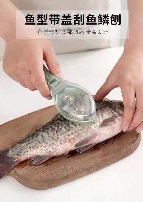 Picture of Fish Scraping Fishing Scale Brush Graters Fast Remove Fish  cooking tool - Blue