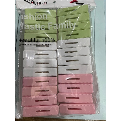 Picture of Cloth hanging plastic cloth clip multiple colour plastic Londry cloth clip 24 pcs pac wight 200 grm pac - Multicolor