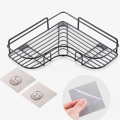Picture of Bathroom corner adhesive hooks - Black
