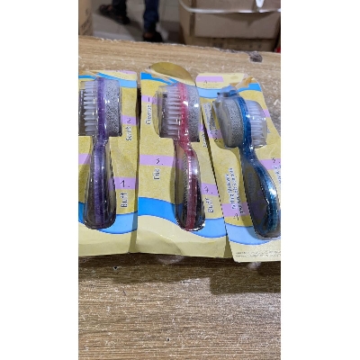 Picture of 4-Step Multi-Use Foot Care Brush Scrubber and Scraper - 1 Piece - Multicolor