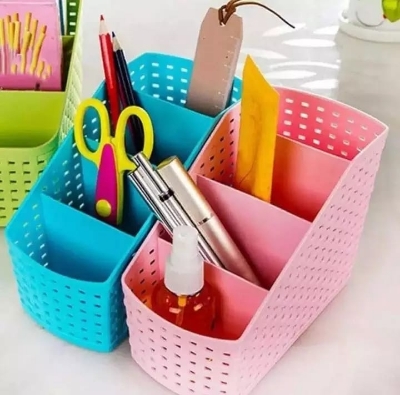 Picture of 4 grids High Quality desktop Storage Box Case Multicolor- 1 pcs - Multicolor