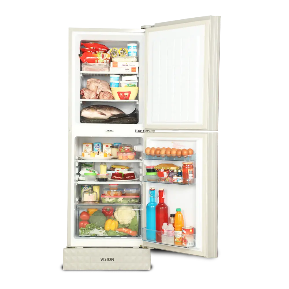 Picture of VISION Glass Door Refrigerator RE-200 Liter Jet Black Petals
