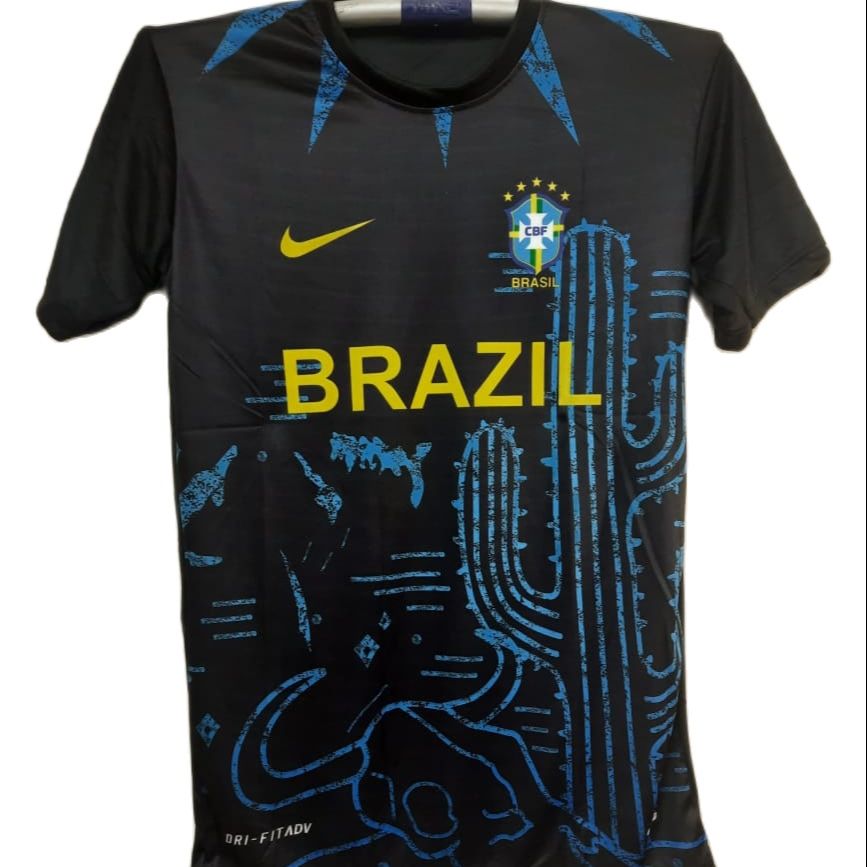 Picture of Brazil  Carousell  Black Jersey 2022 National Football Jersey Soccer Jersey(Black)