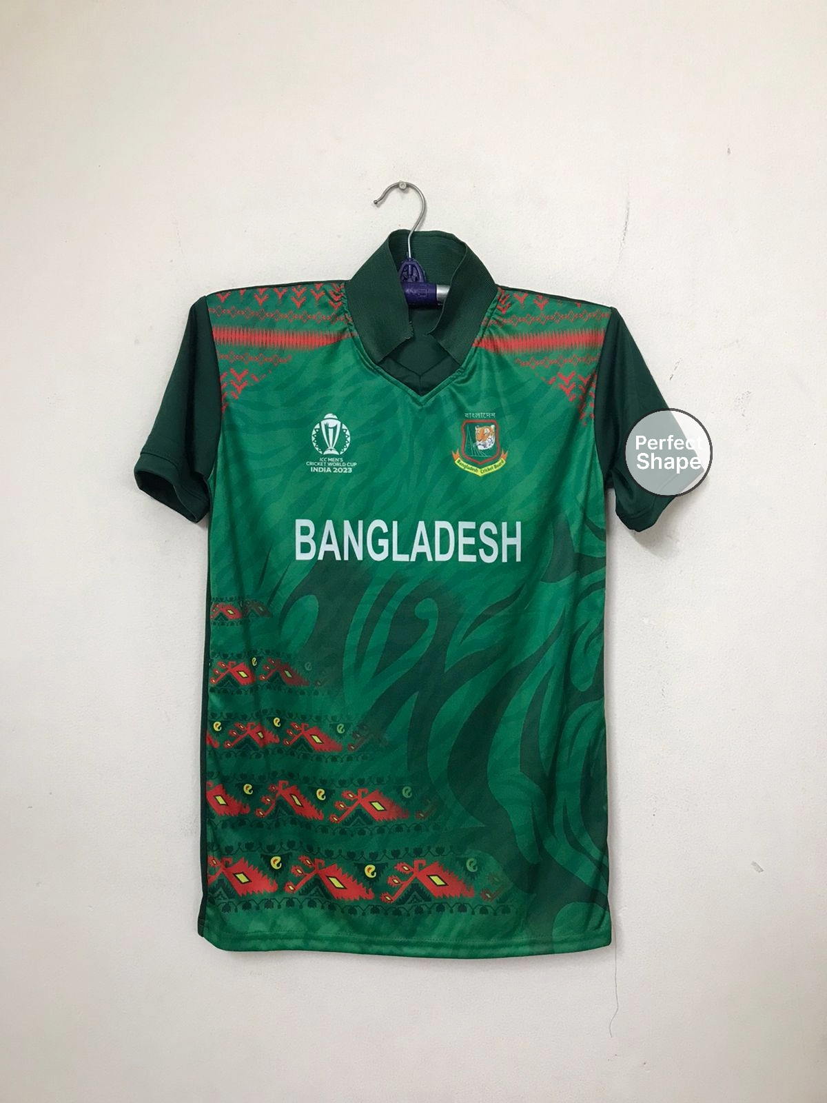 Picture of Bangladesh National Cricket Team Jersey, Short sleeve Collar Jersey 2022(Only M size)(Green)